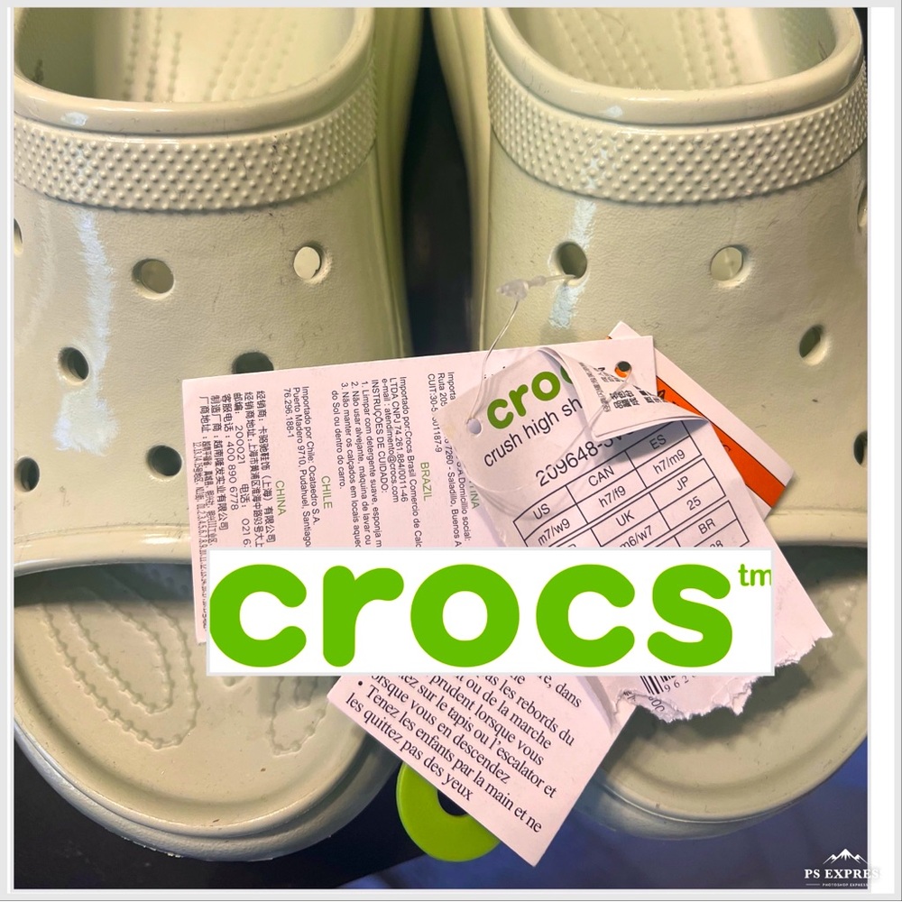NWT Crocs crush shine slide 9